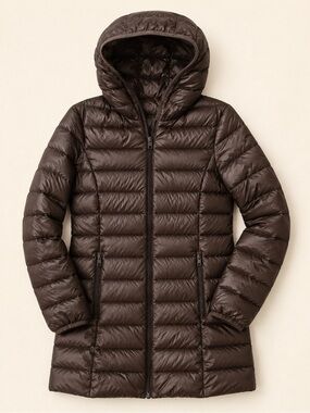 The Group Babaton Foundation Puffer -Hooded Packable Down Coat - Brown